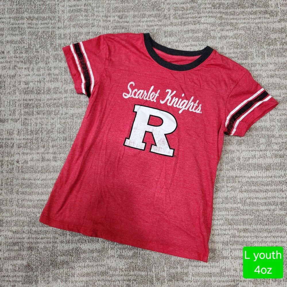 Rutgers Girls Youth Scarlet Knights Short Sleeve Shirt Top Size L